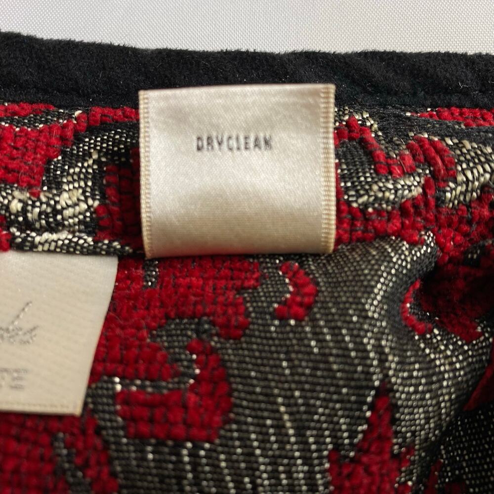 Studio Works Jacket Full Zip Red Silver Damask Tapestry Medium Petite Regal Boho - Picture 4 of 14
